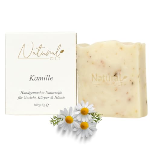 Natural Cilt Kamillen Seife - 100% Naturseife - ohne bedenkliche Inhaltsstoffe - Zertifiziert - Handgemacht - Duschseife für alle Hauttypen - Duschgel - Naturkosmetik