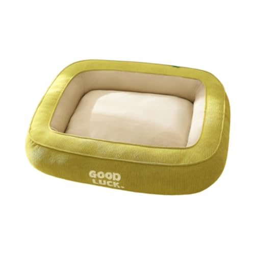 MYCENSE 子犬用ベッド かわいい犬小屋 子猫用ベッド 洗える 暖かくて快適なペット用品 子犬用巣 子犬 猫 小型 中型犬用, 緑, XL