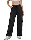 LUWELL PRO Cargo Trousers Joggers for Women UK Jogging Bottoms Sweat Pants Ladies Lightweight Breathable Quick Dry with Pockets for Work Walking Outdoor Sports Daily CasualC9370 Black L
