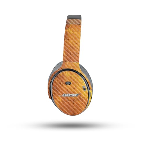 Image of MightySkins Carbon Fiber Skin Compatible with Bose QuietComfort 35 II Headphones - Textured Gold | Protective, Durable Textured Carbon Fiber Finish | Easy to Apply