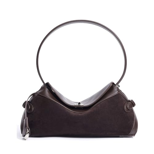 Women's Suede Hobo Crossbody Bag,Leather Vintage Top Handle Bags,Handbags Purse with Shoulder Strap