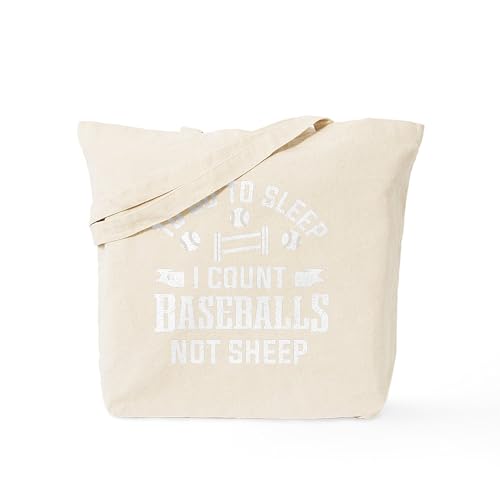 CafePress Baseball I Count Baseballs No Shee Reusable Natural Beige Canvas Shopping Bag
