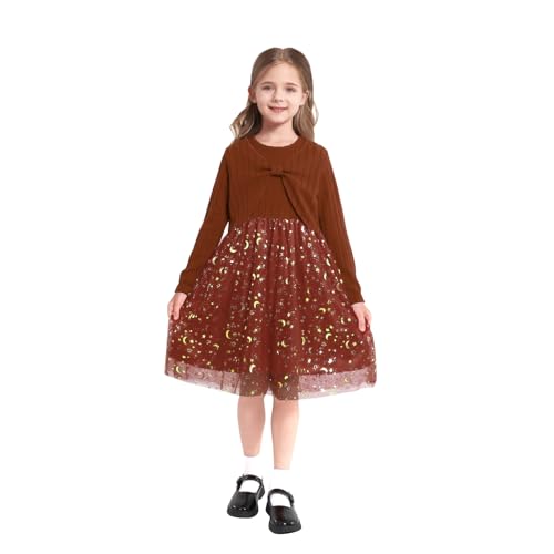 Toddler Girl Fall Dress Girls Sleeveless Dresses and Long Sleeve Cardigan Sets Fall Clothes Outfits for Little Girls 2-8T2