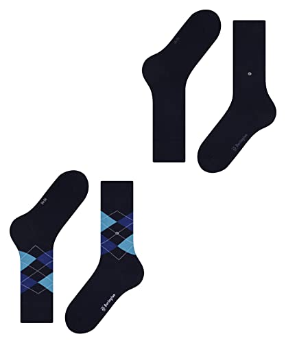 Burlington Heren Everyday Mix 2-Pack Sokken admend katoen versterkte herensokken huidvriendelijk duurzaam effen en argyle business elke dag Multipack 2 Paar - Afbeelding 5