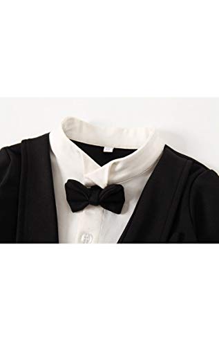 Baby Boys' Tie Striped Vest Gentleman One-Piece Romper Wedding Outfit3