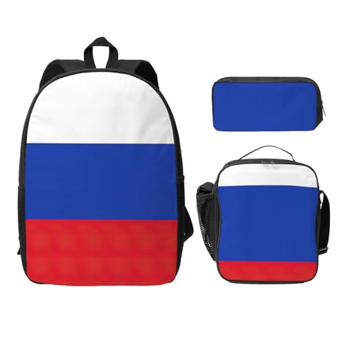 Sac à dos imprimé russe 3 pièces pour organiser les repas et fournitures scolaires
