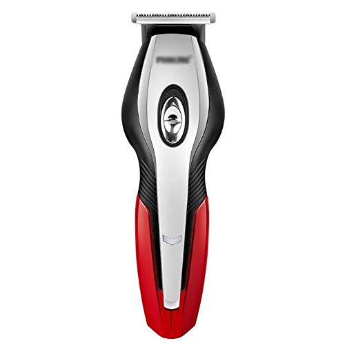 OOFAY TAPS - Cortapelos de pelo profesional 4 en 1, tijeras de cortacésped eléctrica, multifuncional, camiseta de grabado en forma de T, rojo, L