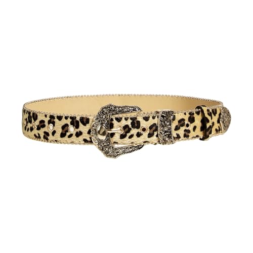 Novelty Waist Belt Leopards Print Chain Floral Buckle Carved Floral Buckle Waist Chain Belt