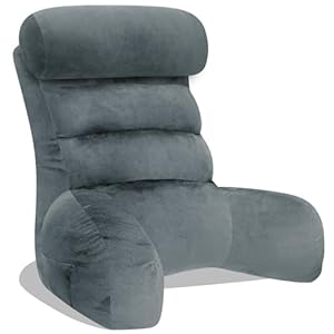 SOOYUZXXED Lesekissen für Bett und Sofa，Rückenkissen für Bett，Lesekissen mit Rückenlehne für Erwachsene ，Bequem zum Sitzen, Lesen & Fernsehen in Boden oder Sofa（grau，65 * 30cm）