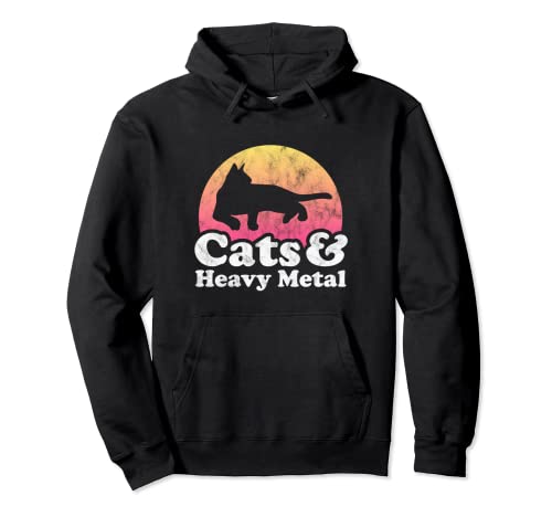 Gatos y gato de metal pesado para hombre o mujer Sudadera con Capucha