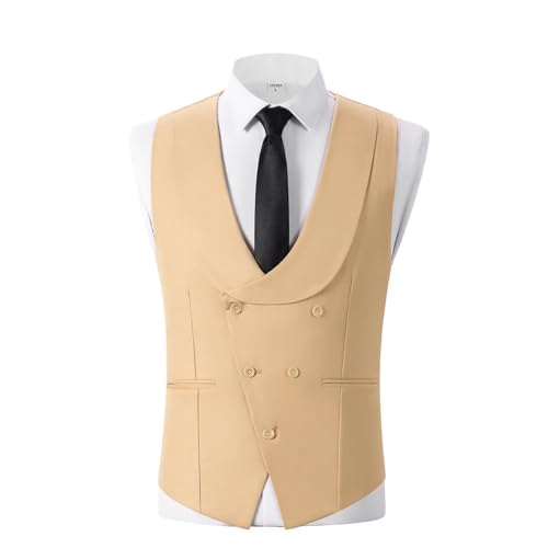 Mens Suit Slim Fit 3 Piece Suits Tuxedo Double Breasted Wedding Prom Tuxedo Party Blazer Vest Pants Set4