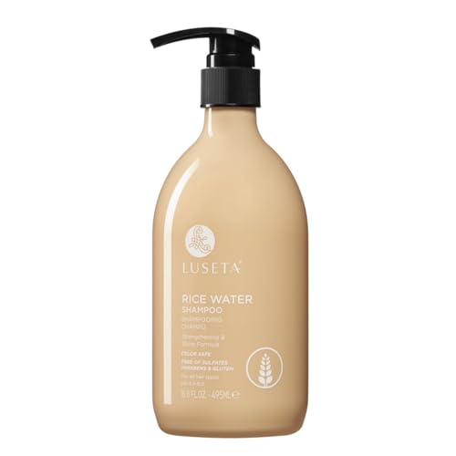 Image of LUSETA Rice Water Shampoo for Hair Growth and Strengthening, Hydrating & Nourishing Shampoo for Dry Damaged Hair, Frizz Control & Shine for All Hair Types, 16.8 fl oz
