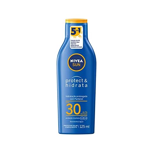 NIVEA SUN Protetor Solar Protect & Hidrata - FPS 30, alta proteção UVA/UVB, resistente à água, hidratação prolongada, fórmula não oleosa e de rápida absorção - 125ml