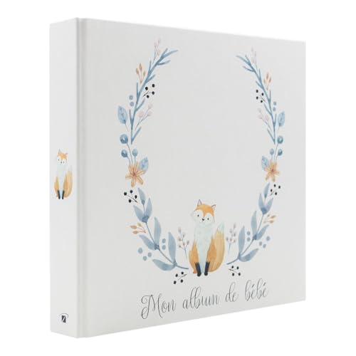 Album Photo pochettes Sasha renard 200 photos 10x15 cm Blanc Avec Espaces et 100 Pages pour Légender vos Souvenirs - Compatible 11,5x15 cm - Fabriqué en France