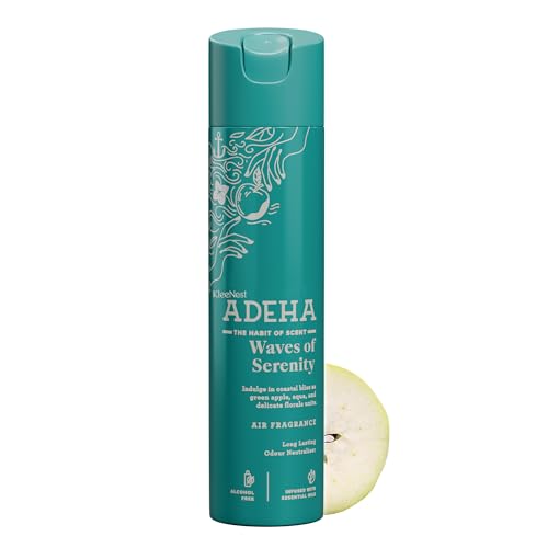 Image of Kleenest Adeha Room Air Freshener Spray - Waves of Serenity | Alcohol Free Long Lasting Fragrance for Home & Office | Odour Buster Technology | Essential Oil Room Spray, Pet & Baby Safe | 218 ml