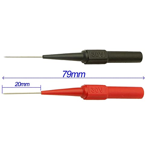 Image of HomeSoGood 4PCS 0.7mm /0.02inch Test Probe Pins,Multimeter Test Lead Extention Back Probes Sharp Needle Micro Pin for Socket Tester Tools(Black&Red)