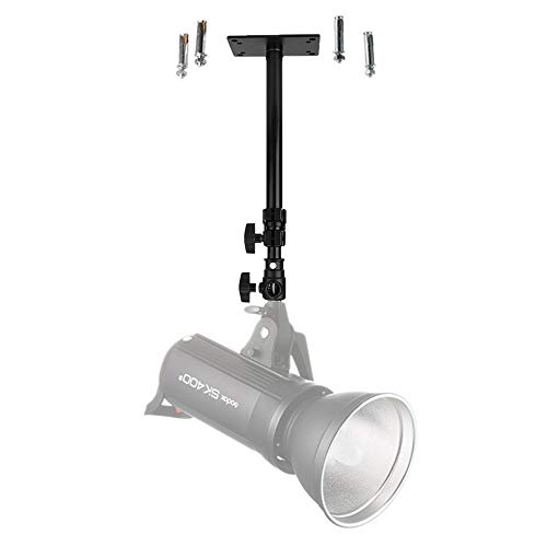 FIEWSZIHU Camera Wall & Ceiling Mount, Black, Aluminum, 14.1-21.6inches/36-55cm, Universal Adapter for Photo Studio Video Light, Flash, Ring Light, Reflector by FIEWSZIHU - Image 4
