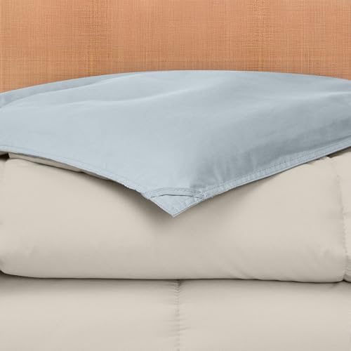 Image of Modern Threads Down Alternative Reversible Comforter Beige /Light Blue Queen