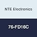 NTE Electronics 76-FD16C Brass Terminal Non-Insulated Female Disconnect, Electro Tin Plated, 0.032" x 0.250" NEMA Tab, 16-14 AWG Wire Size (Pack of 100)