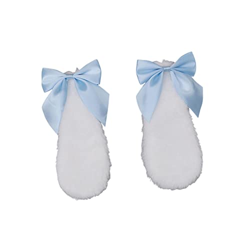 Barrettes à cheveux en peluche oreilles de lapin bleu Oshhni pour femmes