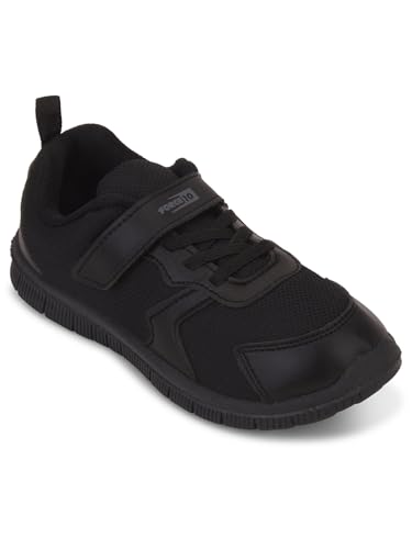 Image of Liberty Force 10 Tiger Black School Shoes for Kids Boys & Girls | Comfortable School Shoes | Lightweight & Durable | Easy Slip-On & Velcro Closure | All Day Comfort, Anti-Slip Grip