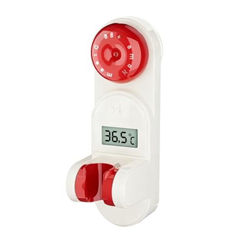 Shower Head Holder, 1x Anti-Slip Suction Adjustable Temperature Display Stand | Wall Mount Shower Rod Bracket - Bathroom Accesso