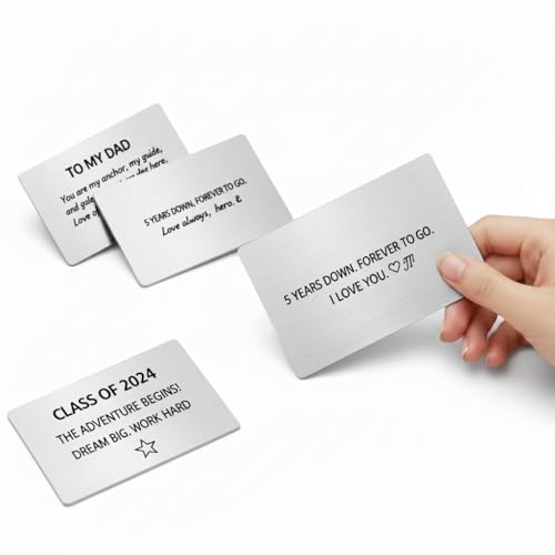 Generic Personalized Text Engraving Wallet Insert Card (Silver) - Unisex Adults - Classic - Love - Does not bend or warp easily4