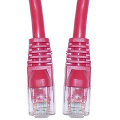 Cat5e Red Ethernet Crossover Cable- Snagless/Molded Boot- 1 Foot