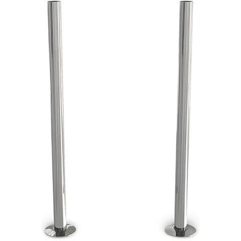 UK Radiators Polished Chrome Radiator Pipe Cover - Polished Chrome Finish - 300mm Brass Pipe Covers - Perfect Addition to Any Interior Design Cover