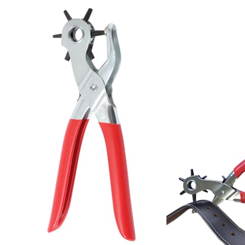 Unikato レザーパンチ 穴あけ パンチプライヤー 回転式 穴あけパンチ 穴径2.0mm〜4.5mm(6段階) 革製品 ベルト バッグのストラップ DIY 道具 レザーツール