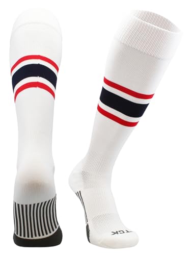 Image of Baseball & Softball Socks | USA Made Dugout Series Striped | Over the Calf | Sizing for Youth Boys, Girls, Men, & Women's