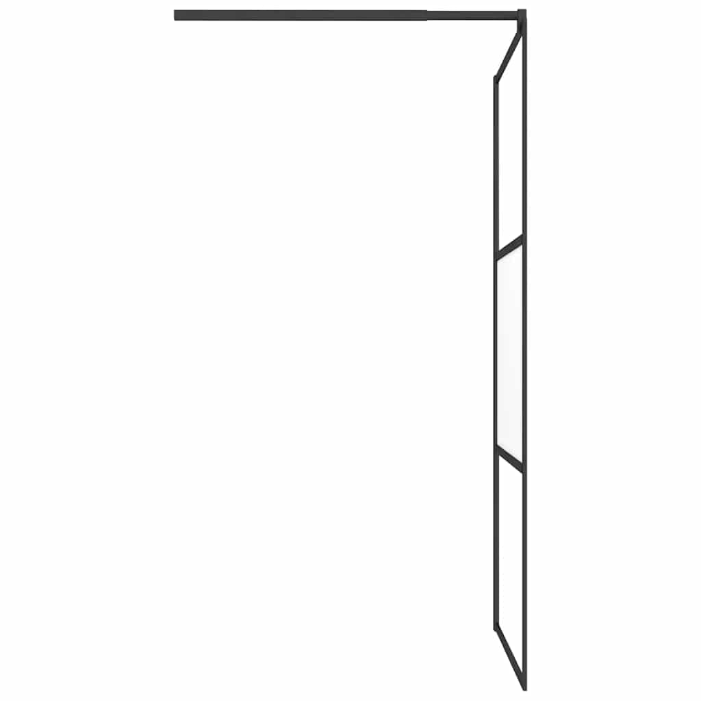 Mampara de ducha, 100 x 195 cm, cristal de seguridad ESG, marco de aluminio, color negro