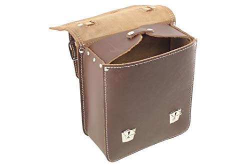 Kleine Leder Hecktasche mit Schnellverschluss Gepäckträger Tasche Packtasche Braun passend für Simson Schwalbe Sperber Star Spatz KR50 KR51 SR4 …