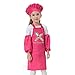 XKUN Grembiule per Bambini Cucina da Cucina Bavaglino Branzone Primavera di Vernice in Poliestere per Bambini Che Mangia Vestiti con Cappello da Chef da Chef Nome Non Gratuito-Rose Red,L