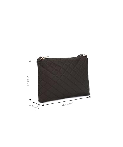 Image of Cross Body Sling Bag for Girls /Women| Leather Sling Bag|Women's Sling Bag | Crossbody Bag | Classic Sling Bag | Zipper closure and Adjustable Shoulder Straps (Brown)
