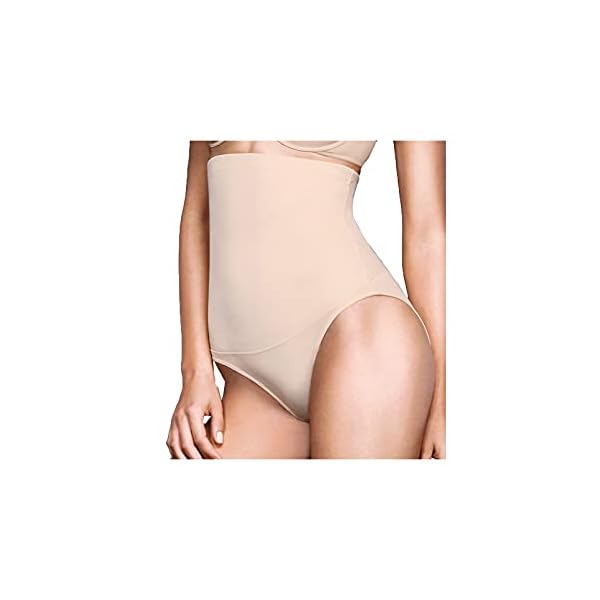 Flexees-by-Maidenform-Womens-Fat-Free-Dressing-Hi-Waist-Thong Maidenform womens Firm Control High Waist Fl1854 shapewear briefs, Latte Lift, Medium US