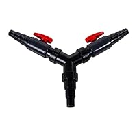 AquaForte 3-Wege-Ventil Y-Wasserteiler Ø25/32/38mm, mit 2 Kugelhähnen, Geeignet für Wasserornamente und Wasserfälle, Einfach Schläuche anschließen, Kein Ärger Mehr, Schwarz