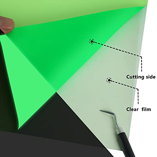 Image of HTVVETUR Glow in The Dark HTV Heat Transfer Vinyl Roll 12 Inch by 5 Feet Iron on DIY for T-Shirt PU Stretch Elastic HTV Vinyl (Dark in Glow Green, 5FT)