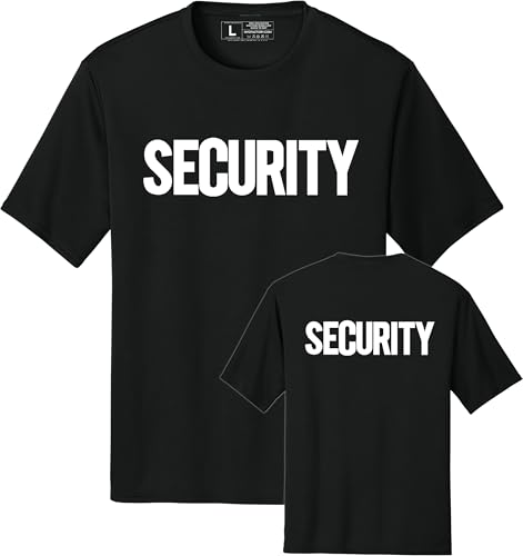 Security T-Shirt Front Back Print Mens Tee Staff Event Uniform Bouncer Screen Printed3
