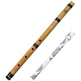 EastEamily 尺八 竹製 フルート 縦笛 1尺8寸 日本伝統楽器 プロ仕様 音色豊か 耐久性あり 木管楽器 初心者向け 収納バッグ付き 持ち運び便利 演奏・練習用（木の色）