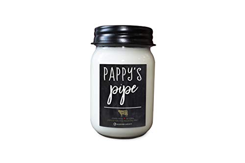 Milkhouse Candle Company, Farmhouse Collection, 13 Ounce Mason Jar, Pappy's Pipe #TOP15