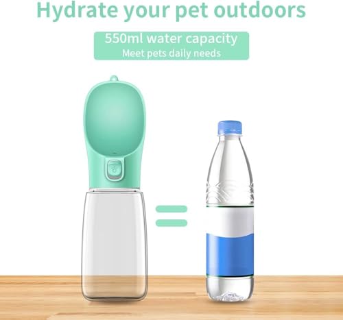 Newaner 550ML Hundewasserflasche, auslaufsicherer tragbarer, grün