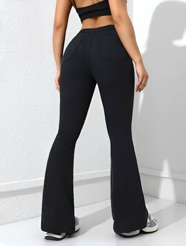 Image of Ben Martin Women's High Waist Jeans || Flared Bell Bottom Bootcut Pants || Wide Leg Stretch Denim - Perfect for Travel, Party & Everyday Use - Sizes 26-40 (1)