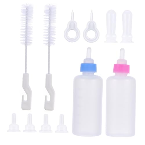 Hohopeti 12-Piece Pet Nursing Bottle Set Cat Dog Feeding Kit Soft Silicone Easy Portable