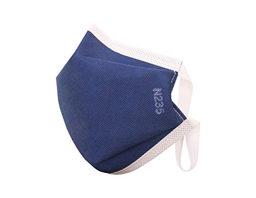 Reusable N235 Machine Washable Polypropylene Mask, Navy Marine (White Base Collection), Medium