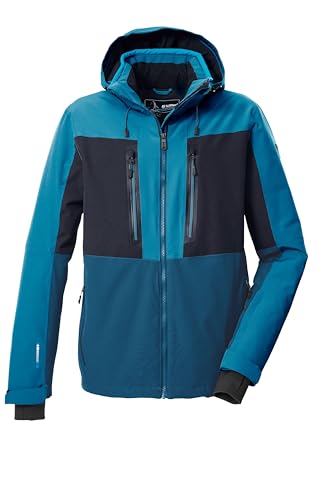 killtec Herren Skijacke/Funktionsjacke mit abzipbarer Kapuze und Schneefang KSW 48 MN SKI JCKT, mittelblau, 4XL, 43437-000