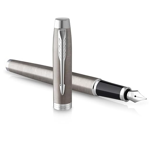 Parker IM Penna Stilografica | Acciaio Inossidabile con Puntale Cromato | punta fine con inchiostro blu | confezione regalo