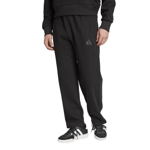 adidas Men's All Szn Waffle-Knit Loose Open Hem Pants