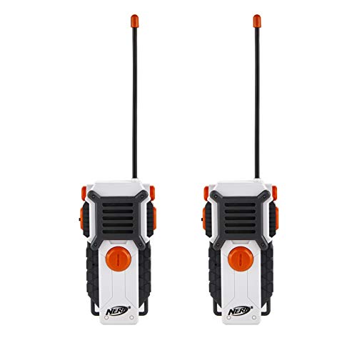 NERF Walkie Talkies for Kids by Sakar | Powerful 1000ft Range, Speakers, Rugged Design, Battery Powered, Outdoor Toys for Boys and Girls (White) NERF Walkie Talkies for Kids by Sakar | Powerful 1000ft Range, Speakers, Rugged Design, Battery Powered, Outdoor Toys for Boys and Girls (White)