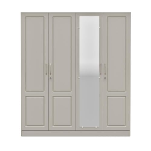 Image of Wakefit Wardrobe for Bedroom | 3 Yr Warranty | Cupboard for Bedroom, Almirah, Wooden Wardrobe, Comes with LED light, Storage Drawer, Mirror & Hanger, Density:680-750kg /m, Free Installation(Tyrian-LG)